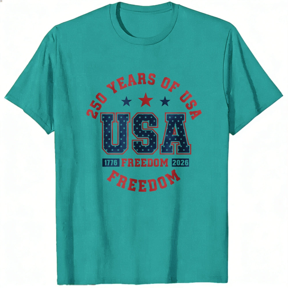 Patriotic American Flag Design Classic T-Shirt 250 Years Of Usa Freedom 1776 2026