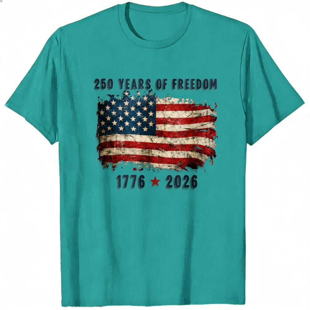 Patriotic American Flag Design Classic T-Shirt 250 Years Of Freedom 1776 2026