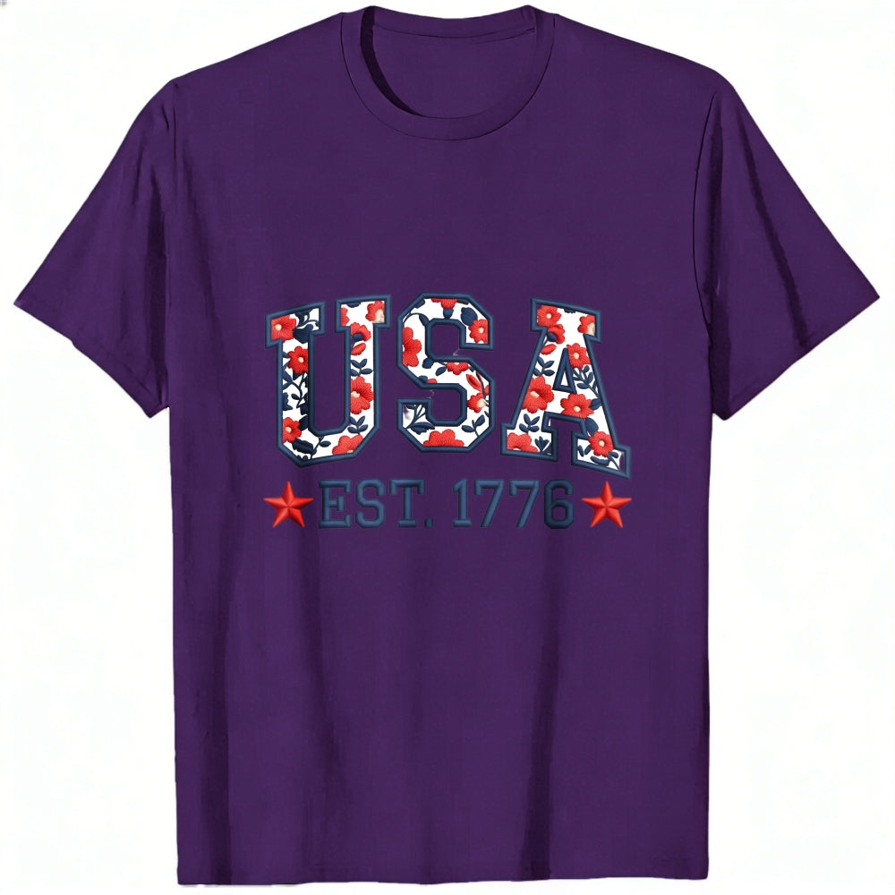 Patriotic Usa Flag Pattern Classic T-Shirt