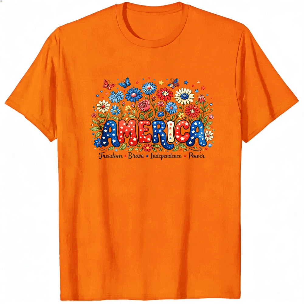 Patriotic Floral America Classic T-Shirt