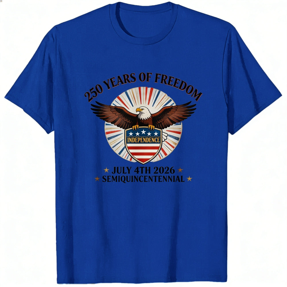 Patriotic American Eagle Design Classic T-Shirt 250 Years Of Freedom Independence Day 2026 Semiquincentennial