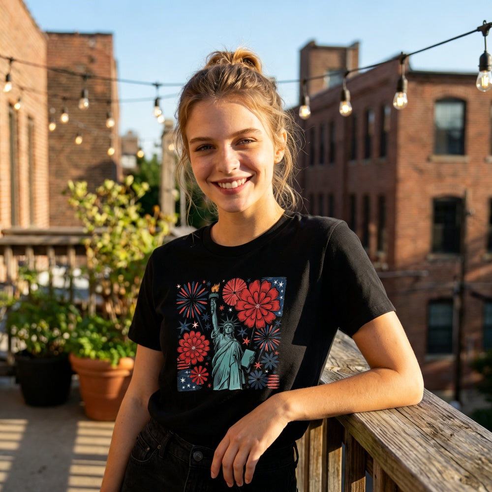 Patriotic American Flag Statue Of Liberty Classic T-Shirt