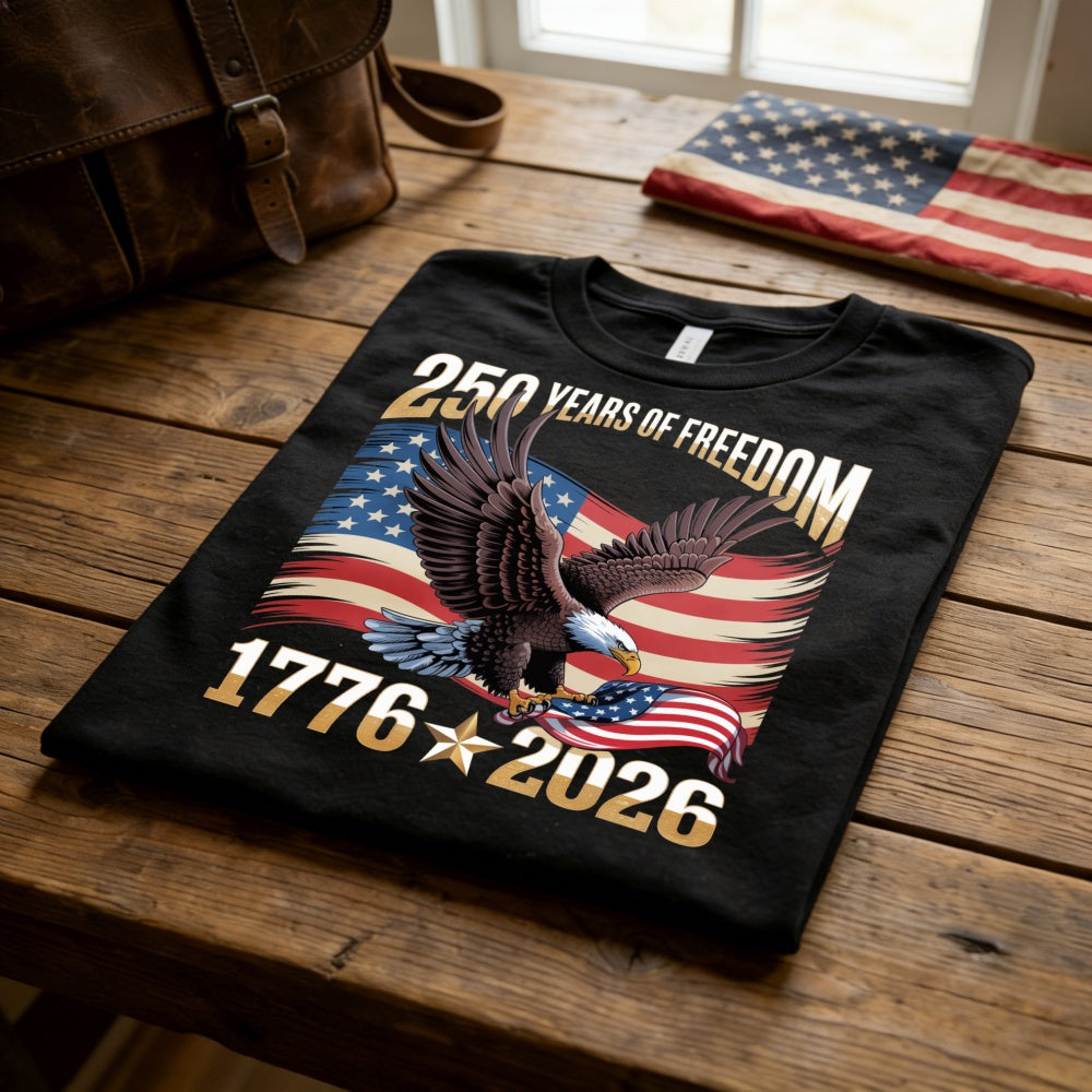 Patriotic Eagle American Flag 250 Years Of Freedom 1776 2026 Classic T-Shirt