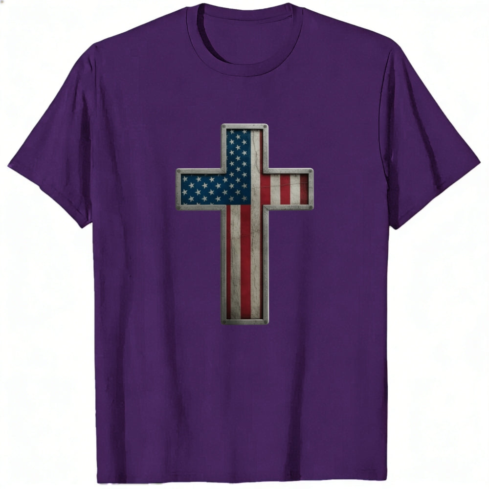 American Flag Cross Design Classic T-Shirt
