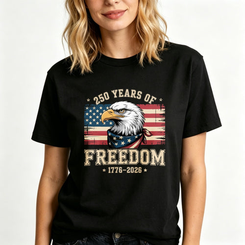 American Eagle Patriotic Design Classic T-Shirt 250 Years Of Freedom 1776 2026
