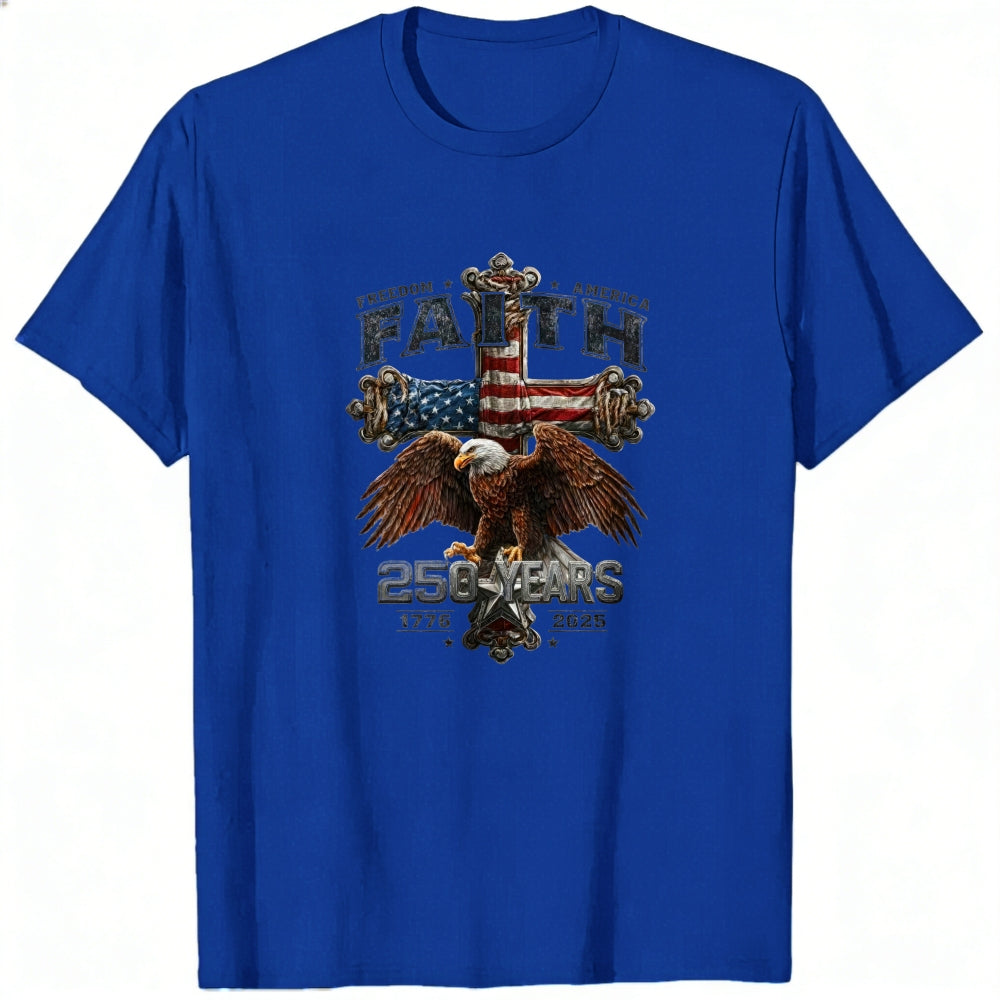 Patriotic Eagle And American Flag Classic T-Shirt Faith Freedom America 250 Years 1776 2025