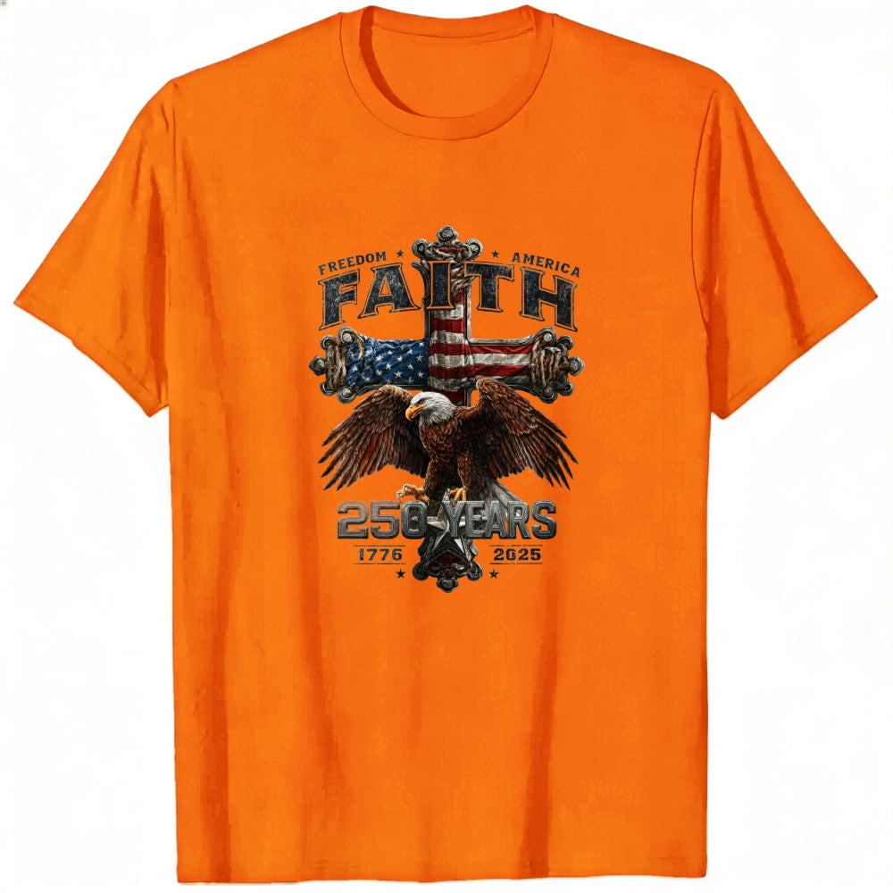 Patriotic Eagle And American Flag Classic T-Shirt Faith Freedom America 250 Years 1776 2025