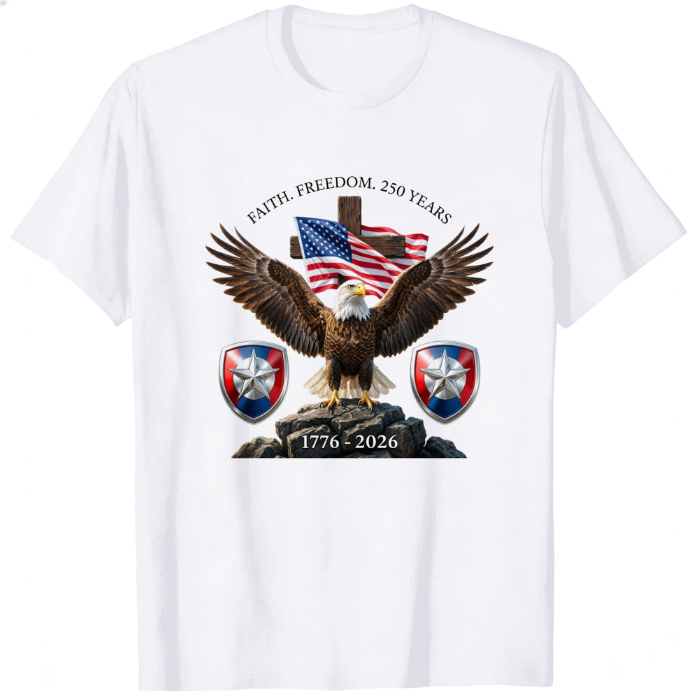 Patriotic Eagle American Flag Classic T-Shirt Faith Freedom 250 Years 1776 2026