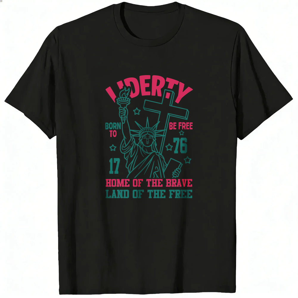 American Patriotic Design Classic T-Shirt Liberty Statue And Slogan