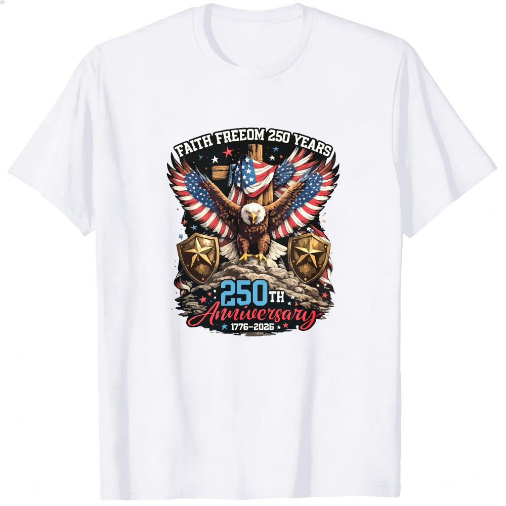 Patriotic Eagle American Flag Classic T-Shirt 250th Anniversary 1776 2026 Faith Freedom