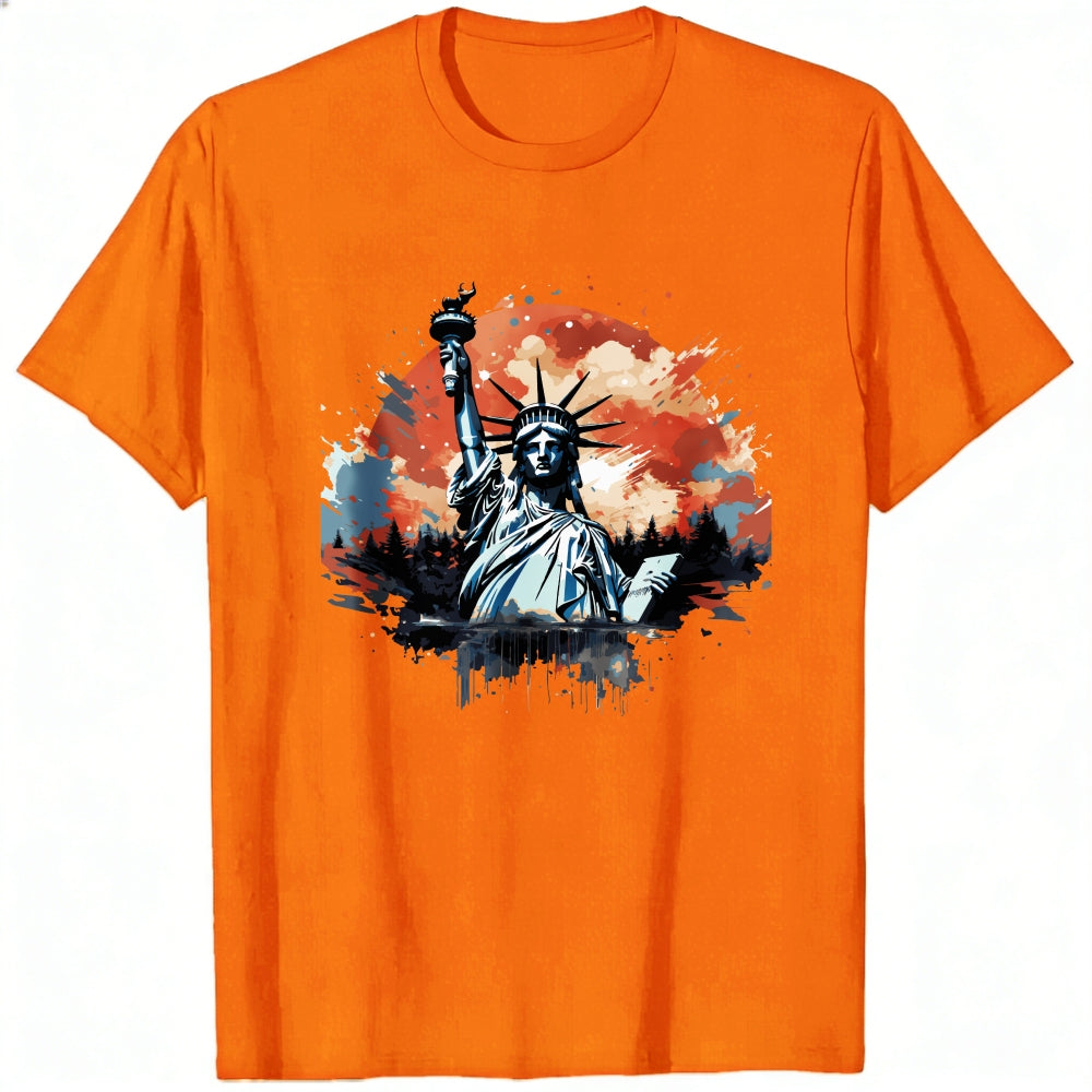 Artistic Statue Of Liberty Sunset Classic T-Shirt