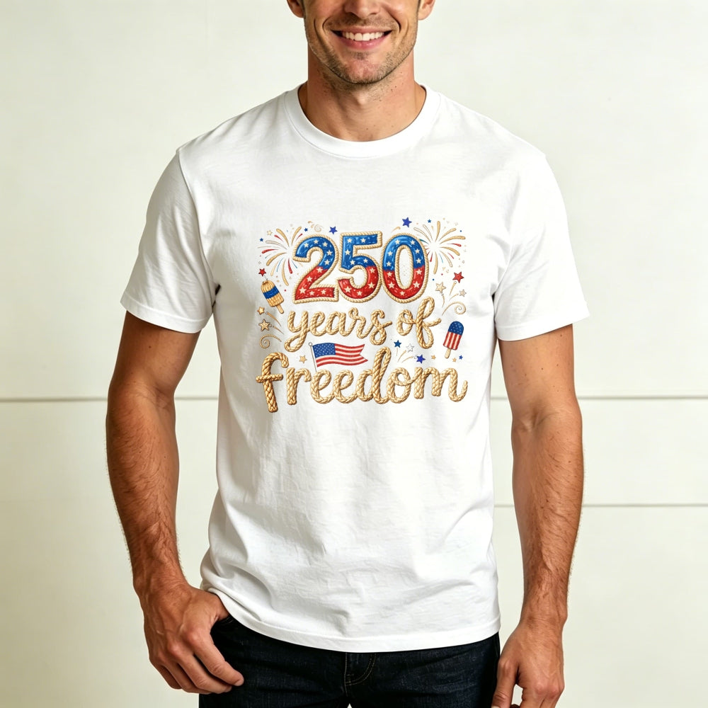 Patriotic American Flag Fireworks 250 Years Of Freedom Classic T-Shirt