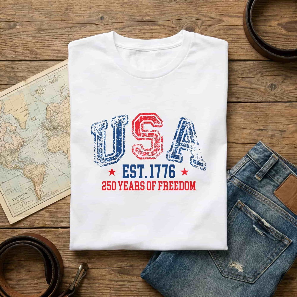 Patriotic Usa Flag Design Classic T-Shirt 250 Years Of Freedom
