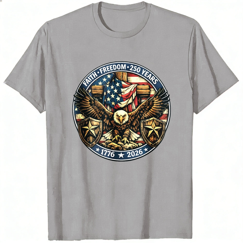 Patriotic Eagle American Flag Classic T-Shirt Faith Freedom 250 Years 1776 2026