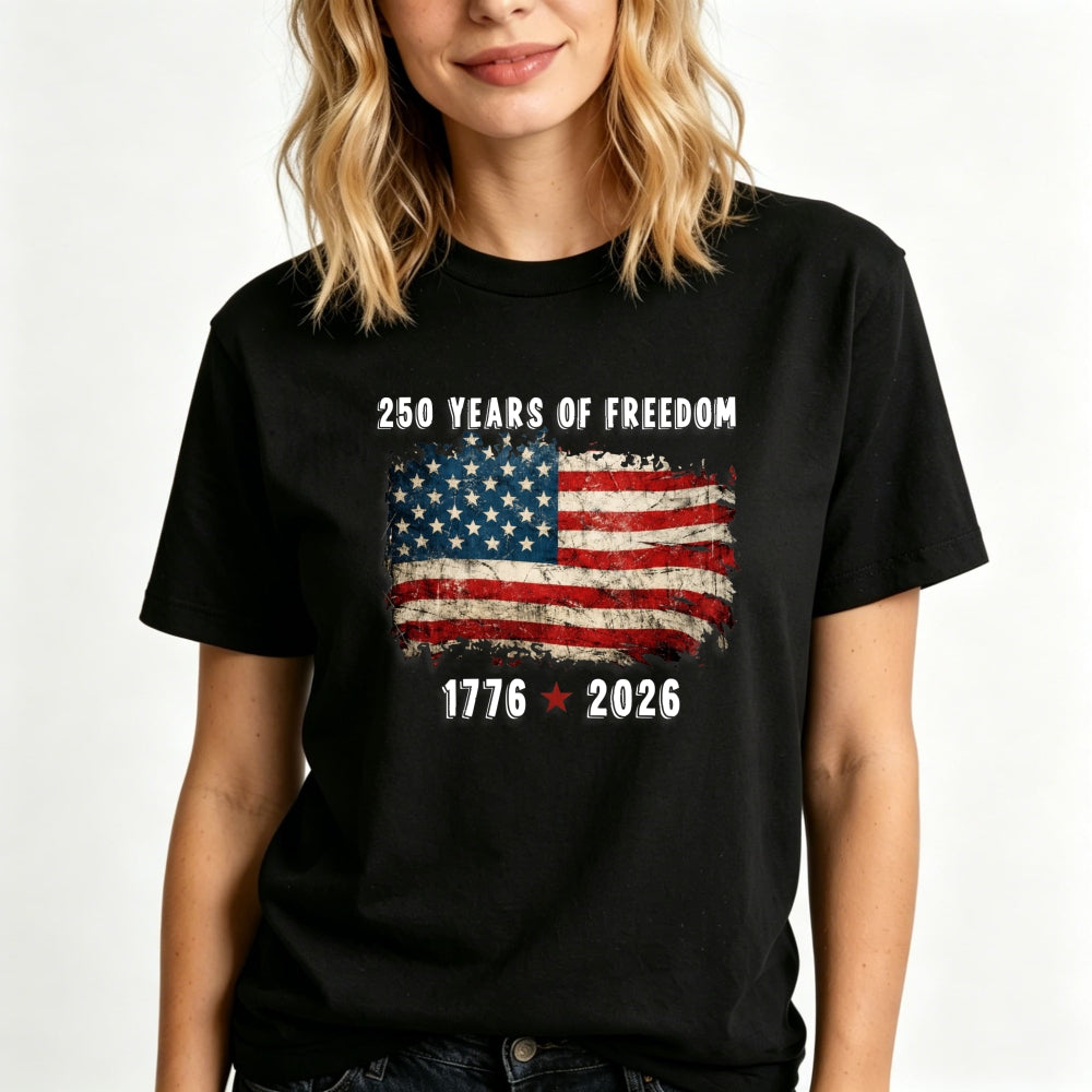 Patriotic American Flag Design Classic T-Shirt 250 Years Of Freedom 1776 2026