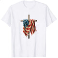 Patriotic American Flag Cross Classic T-Shirt