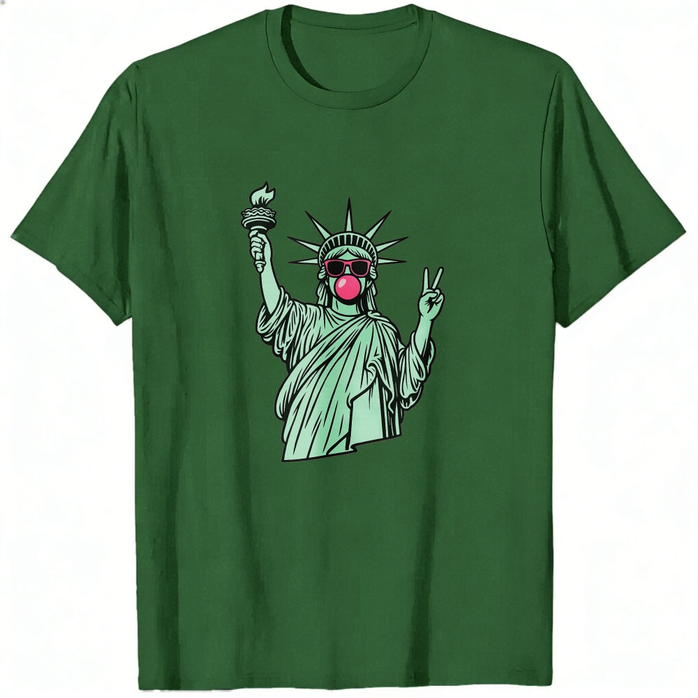 Graphic Design Classic T-Shirt Statue Of Liberty With Sunglasses And Peace Sign