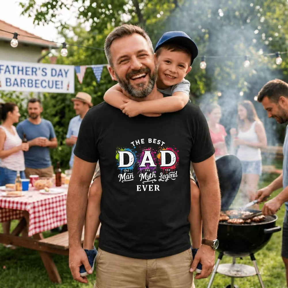 Black Classic T-Shirt The Best Dad The Man The Myth The Legend Ever