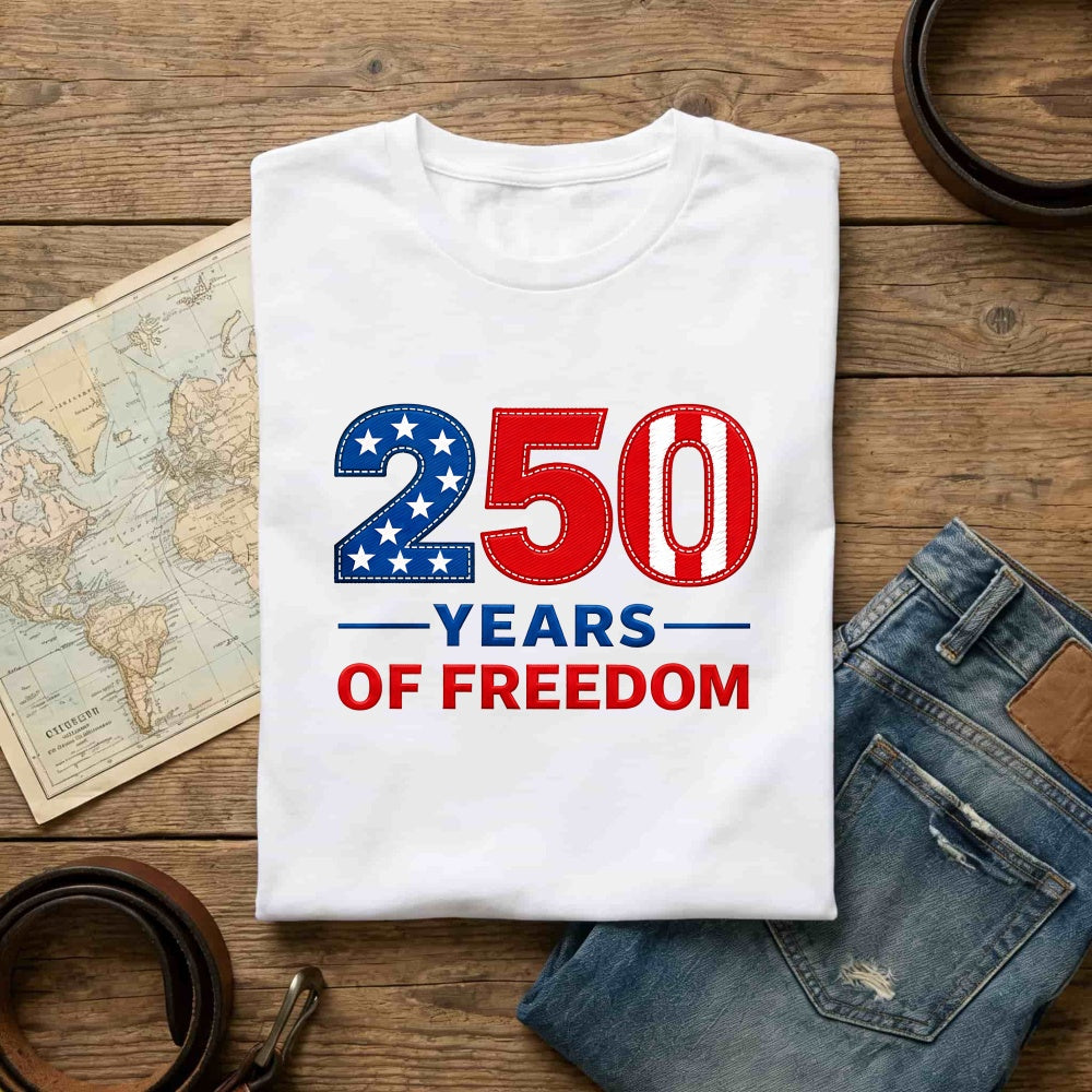 Patriotic American Flag Design Classic T-Shirt 250 Years Of Freedom