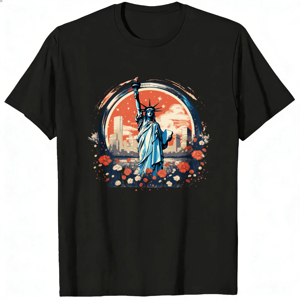Artistic Statue Of Liberty Cityscape Classic T-Shirt