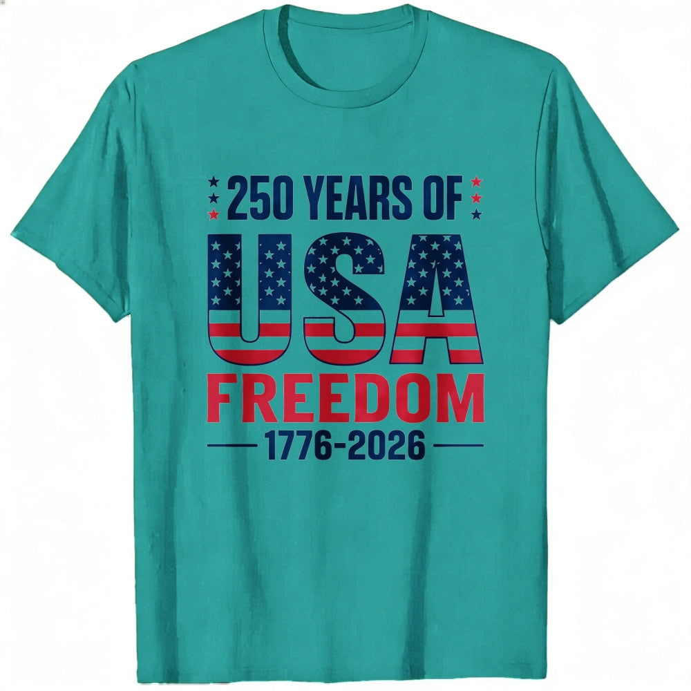 Patriotic American Flag Design Classic T-Shirt 250 Years Of Usa Freedom 1776 2026