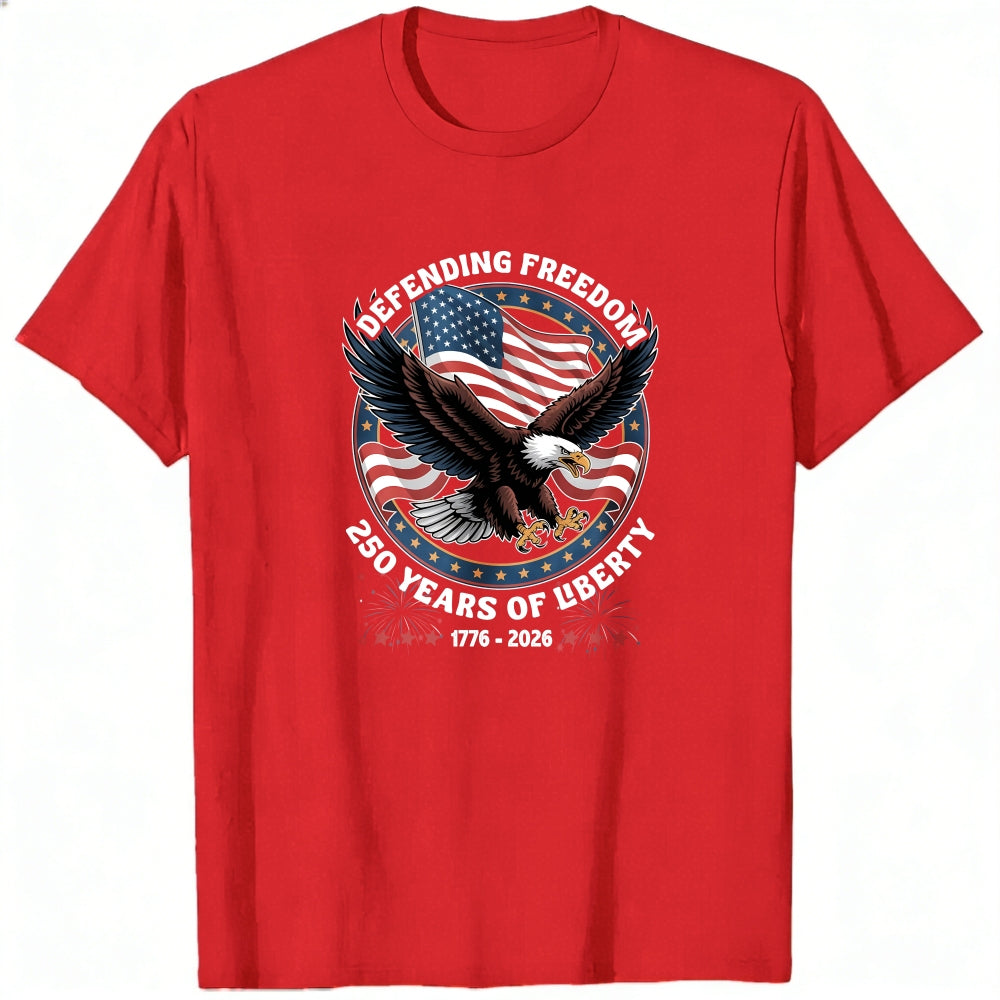 Patriotic Eagle American Flag Design Classic T-Shirt Defending Freedom 250 Years Of Liberty 1776 2026