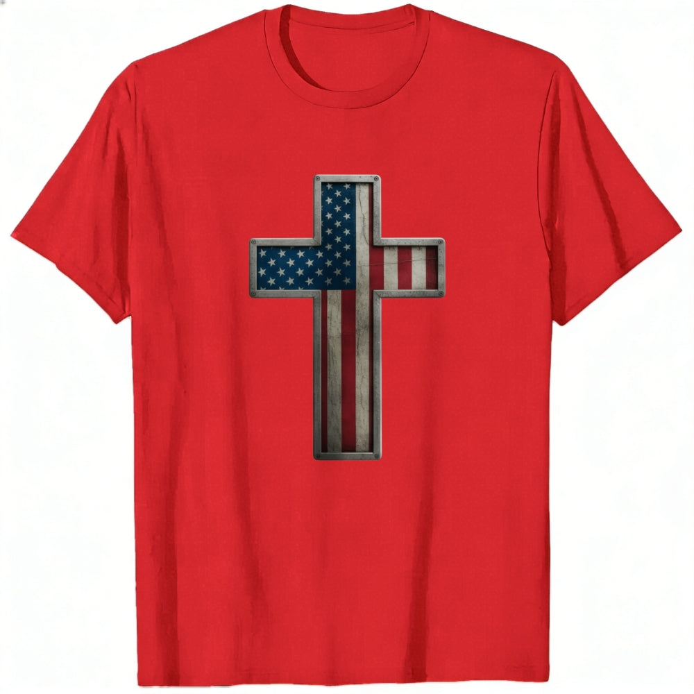 American Flag Cross Design Classic T-Shirt
