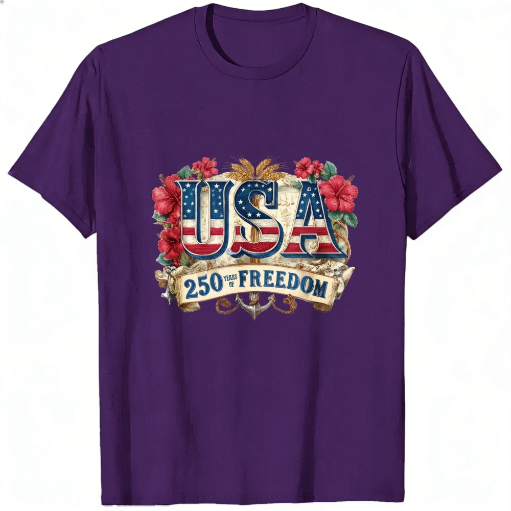 Patriotic American Flag Design Classic T-Shirt Usa 250 Years Of Freedom