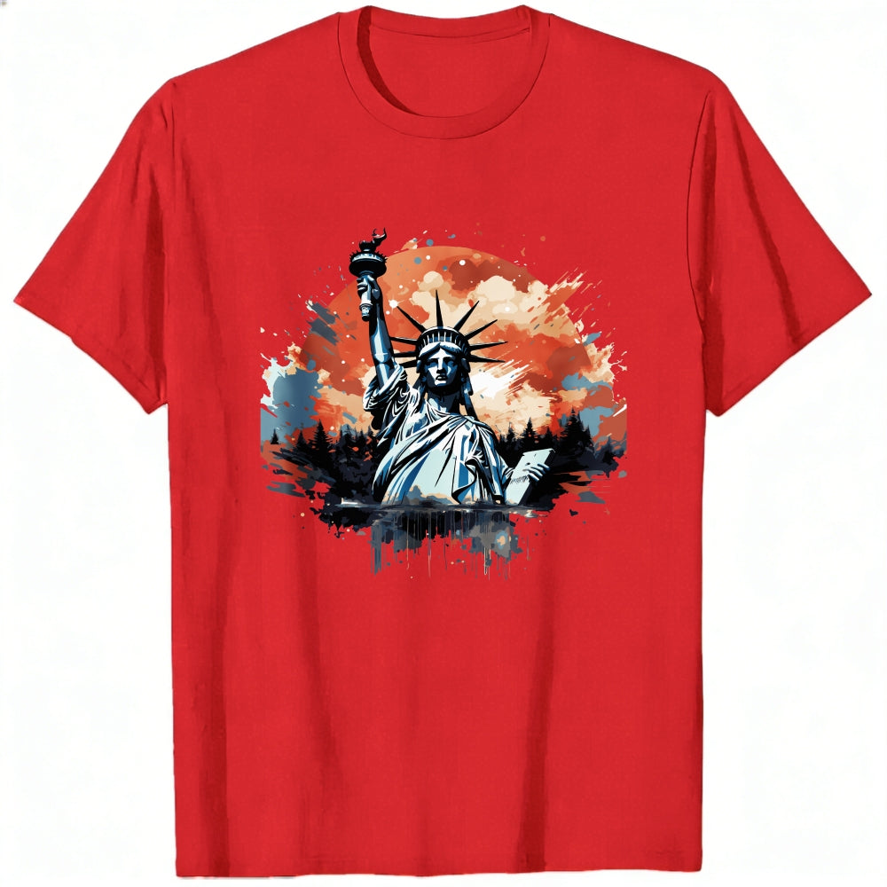 Artistic Statue Of Liberty Sunset Classic T-Shirt