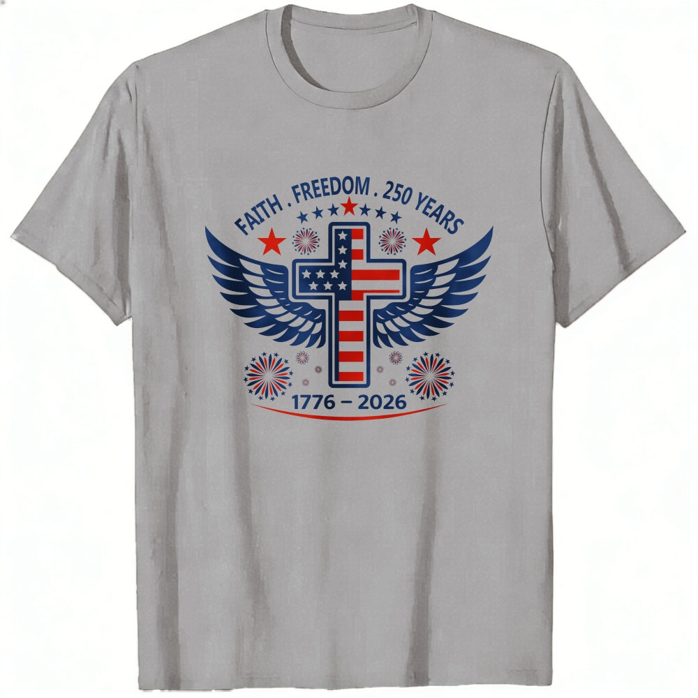 Patriotic Cross Wings Faith Freedom 250 Years Classic T-Shirt