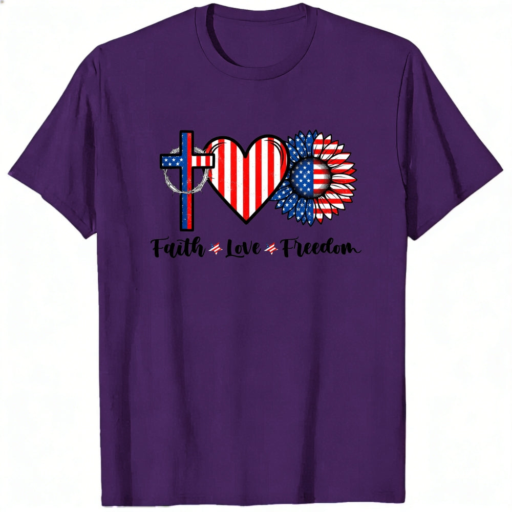 Patriotic Faith Love Freedom Classic T-Shirt