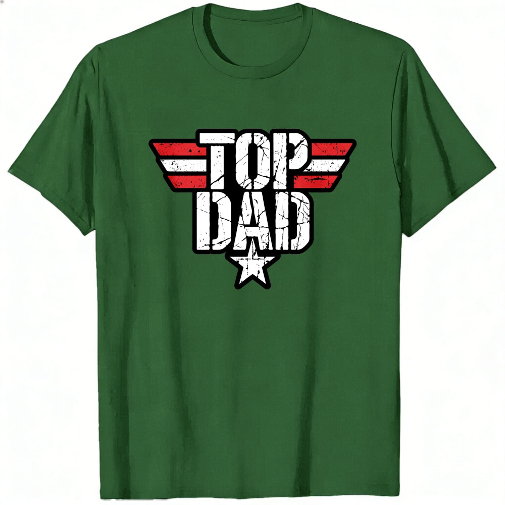 Retro Style Classic T-Shirt Top Dad With Wings And Star Design