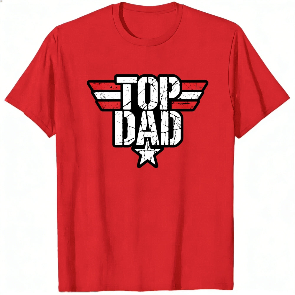 Retro Style Classic T-Shirt Top Dad With Wings And Star Design