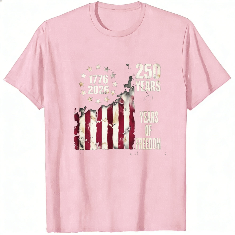 Patriotic American Flag Design Classic T-Shirt 250 Years Of Freedom 1776 2026