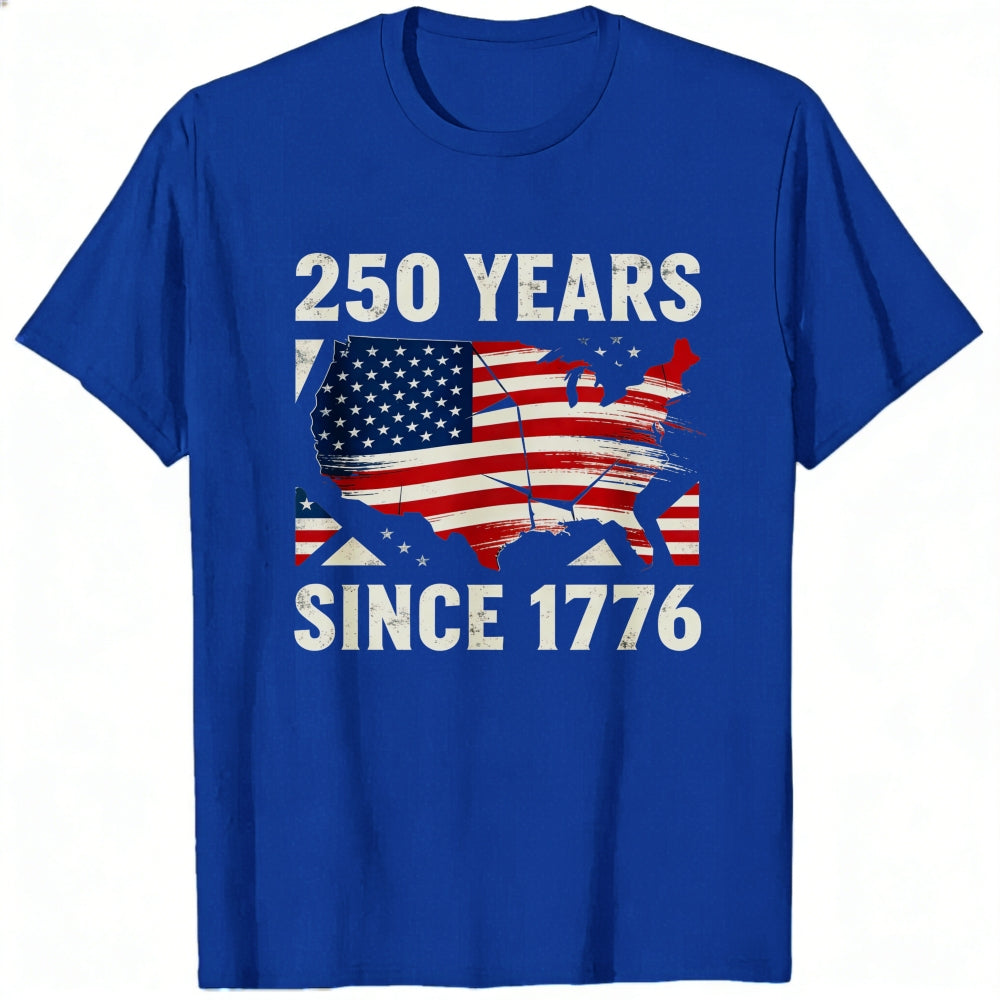 Patriotic American Flag Map Classic T-Shirt 250 Years Since 1776