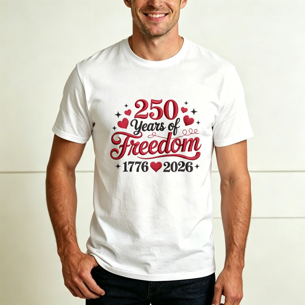 Patriotic American Independence Day 250 Years Of Freedom 1776 2026 Classic T-Shirt