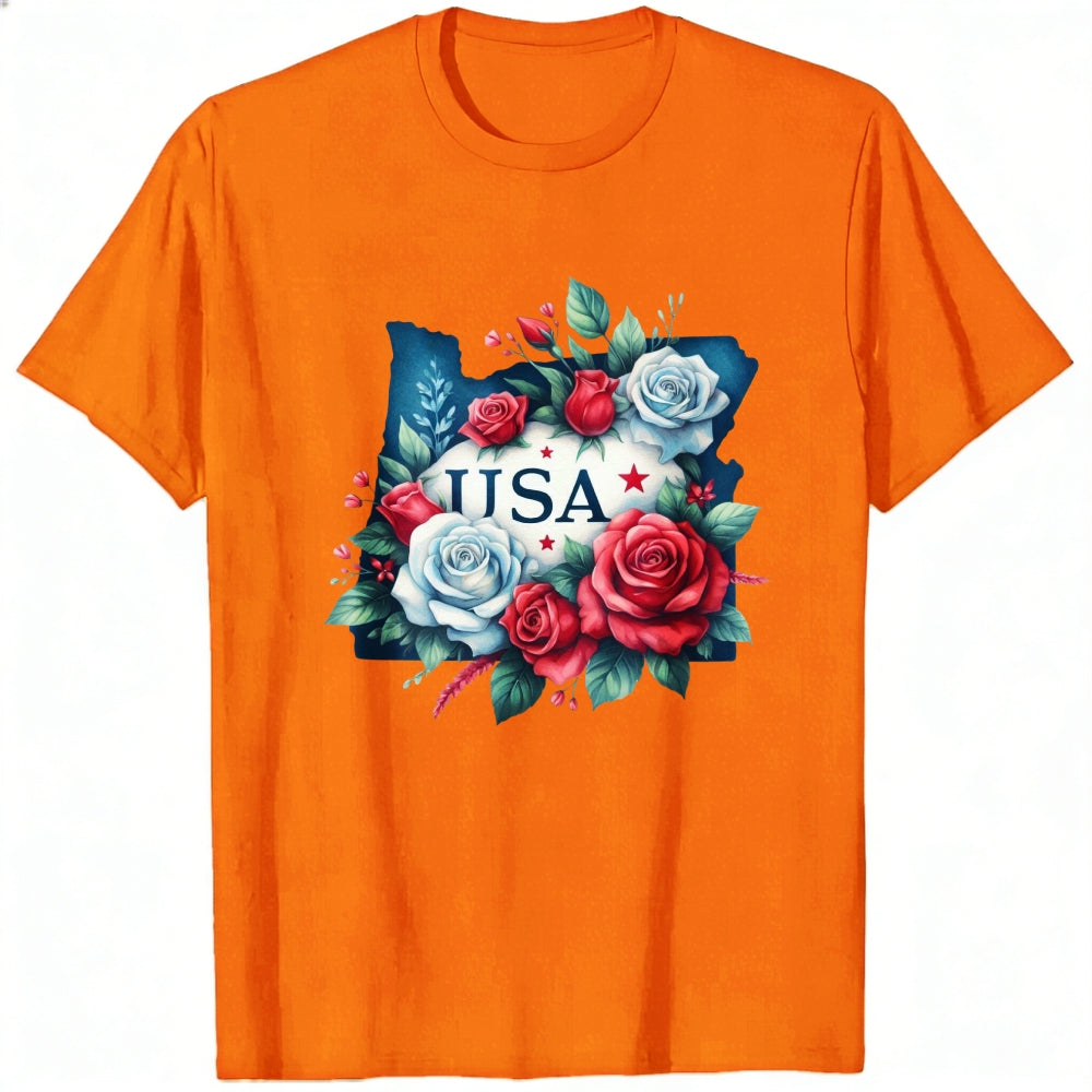 Floral Usa Map Classic T-Shirt