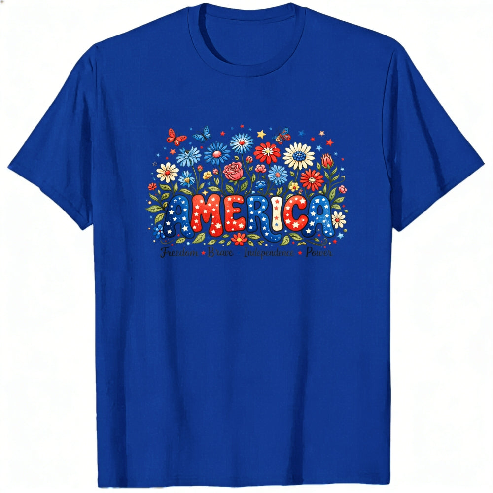 Patriotic Floral America Classic T-Shirt