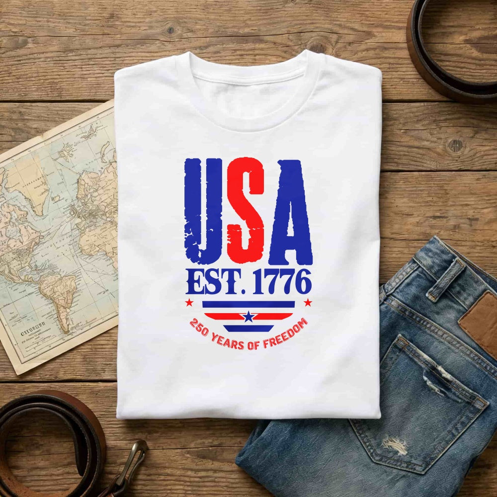 Patriotic Usa Flag Design Classic T-Shirt 250 Years Of Freedom