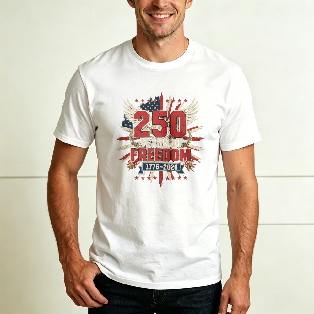 Patriotic American Flag Wings 250 Freedom 1776 2026 Classic T-Shirt