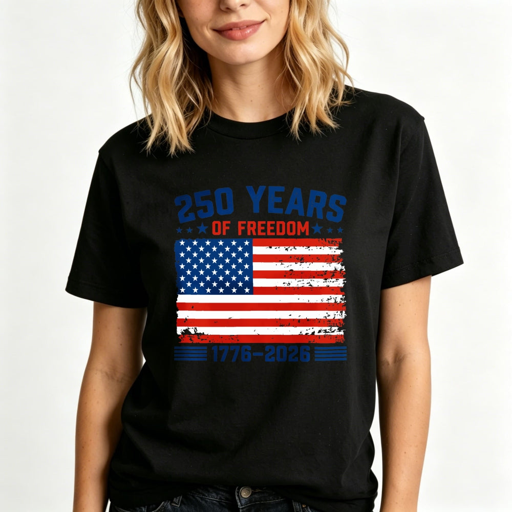Patriotic American Flag Design Classic T-Shirt 250 Years Of Freedom 1776 2026