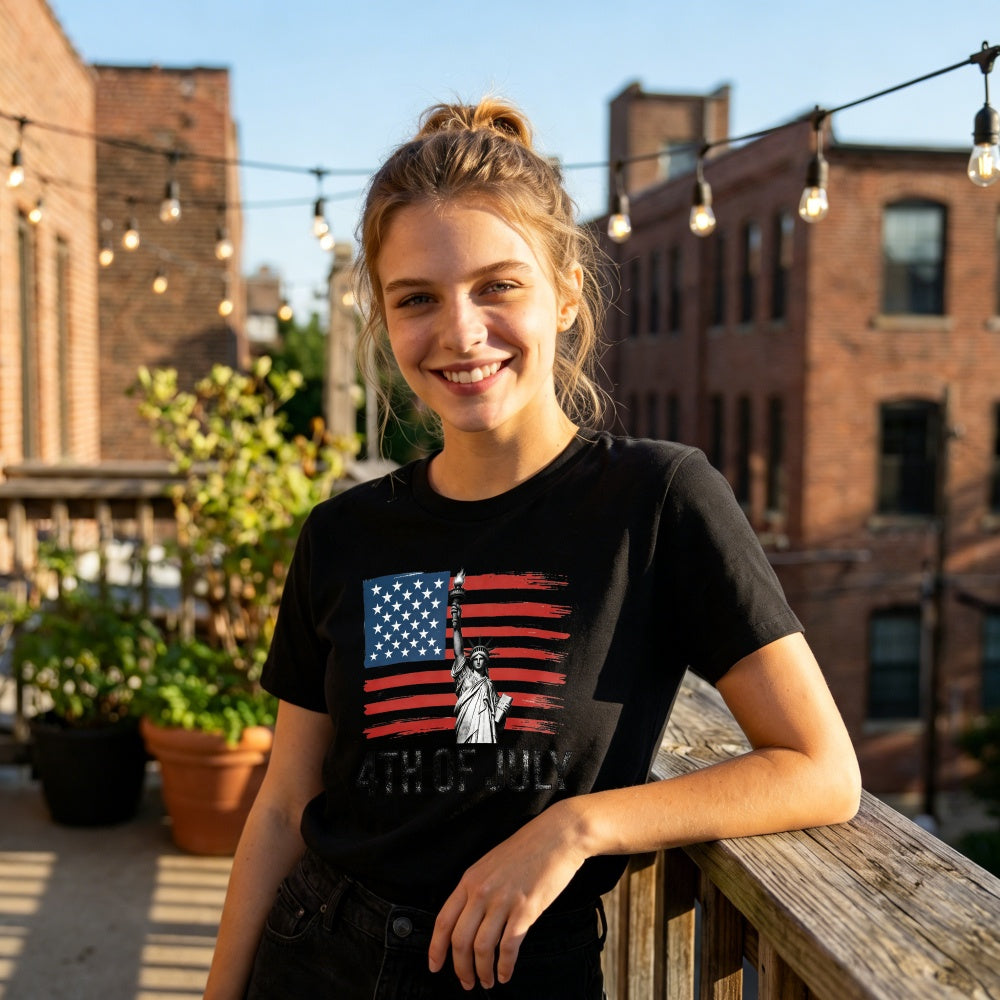 Patriotic American Flag Statue Of Liberty Classic T-Shirt 4th Of July