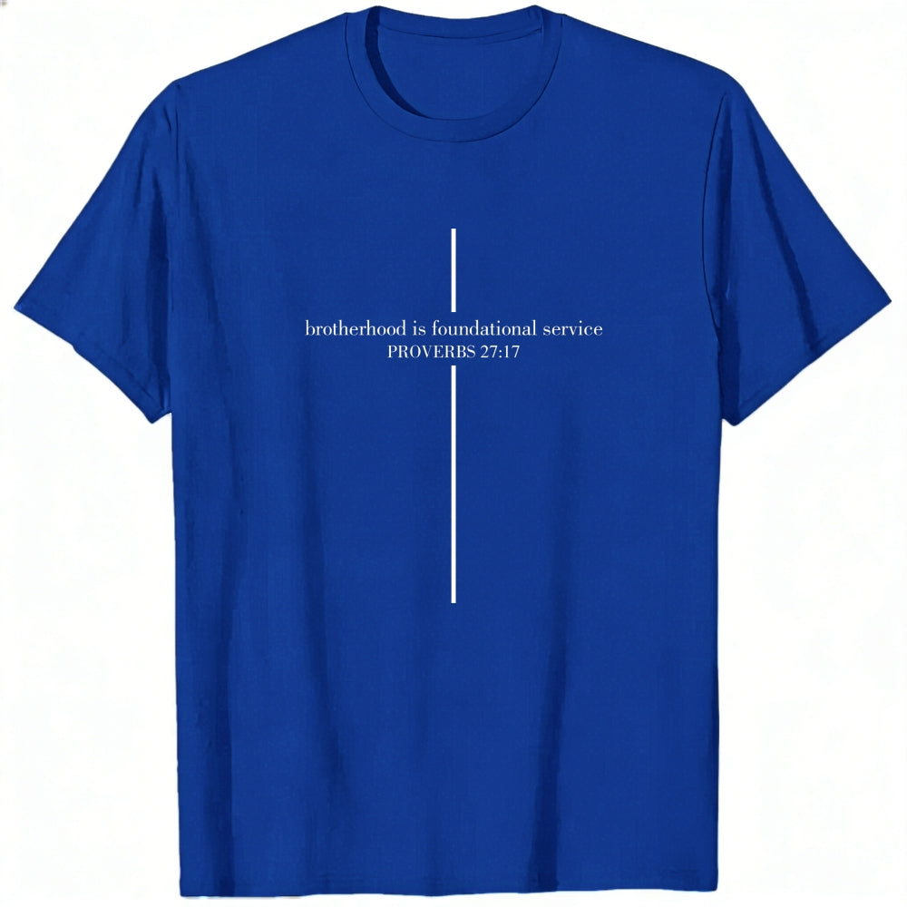 Black Minimalist Design Classic T-Shirt Brotherhood Is Foundational Service Proverbs 2717