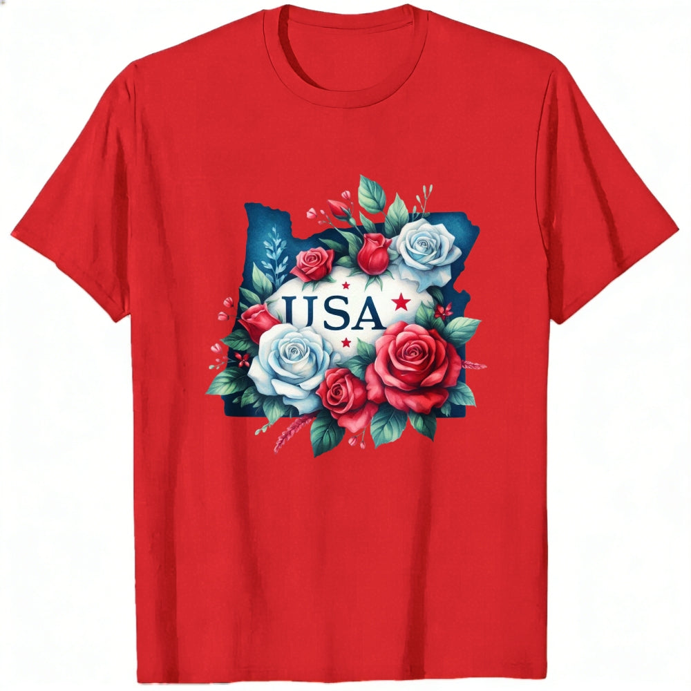 Floral Usa Map Classic T-Shirt