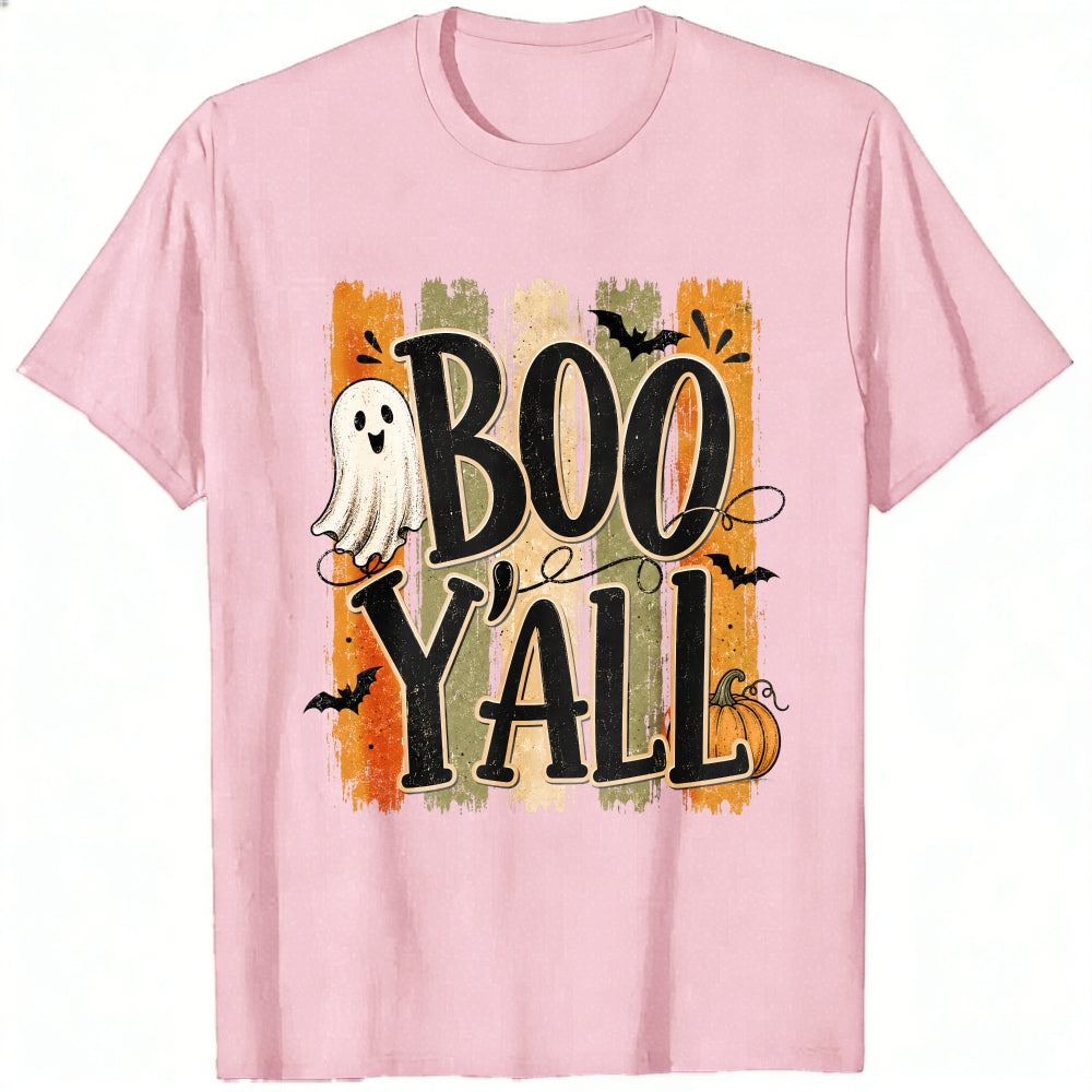Vintage Halloween Boo Yall Ghost Pumpkin Bat Classic T-Shirt