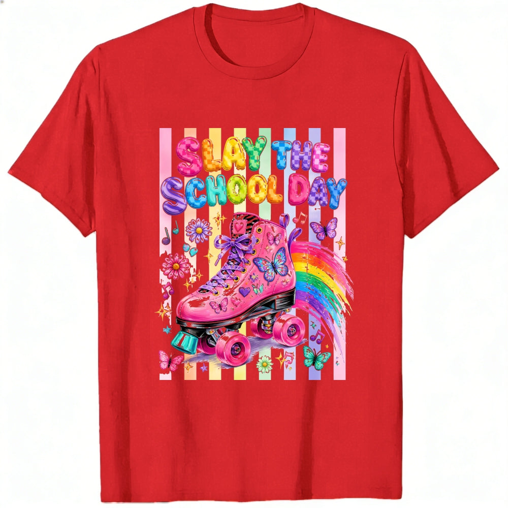 Cute Rainbow Roller Skate Slay The School Day Classic T-Shirt