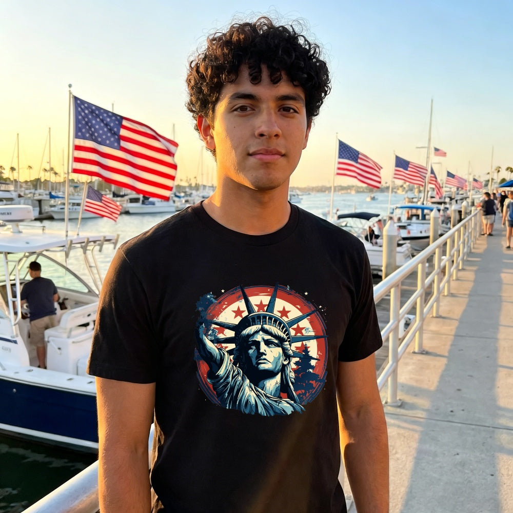 American Flag Statue Of Liberty Classic T-Shirt