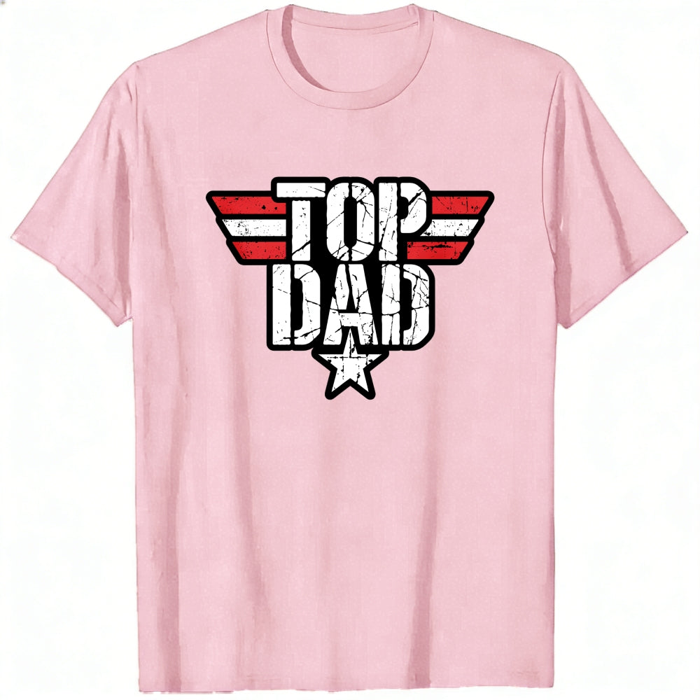 Retro Style Classic T-Shirt Top Dad With Wings And Star Design