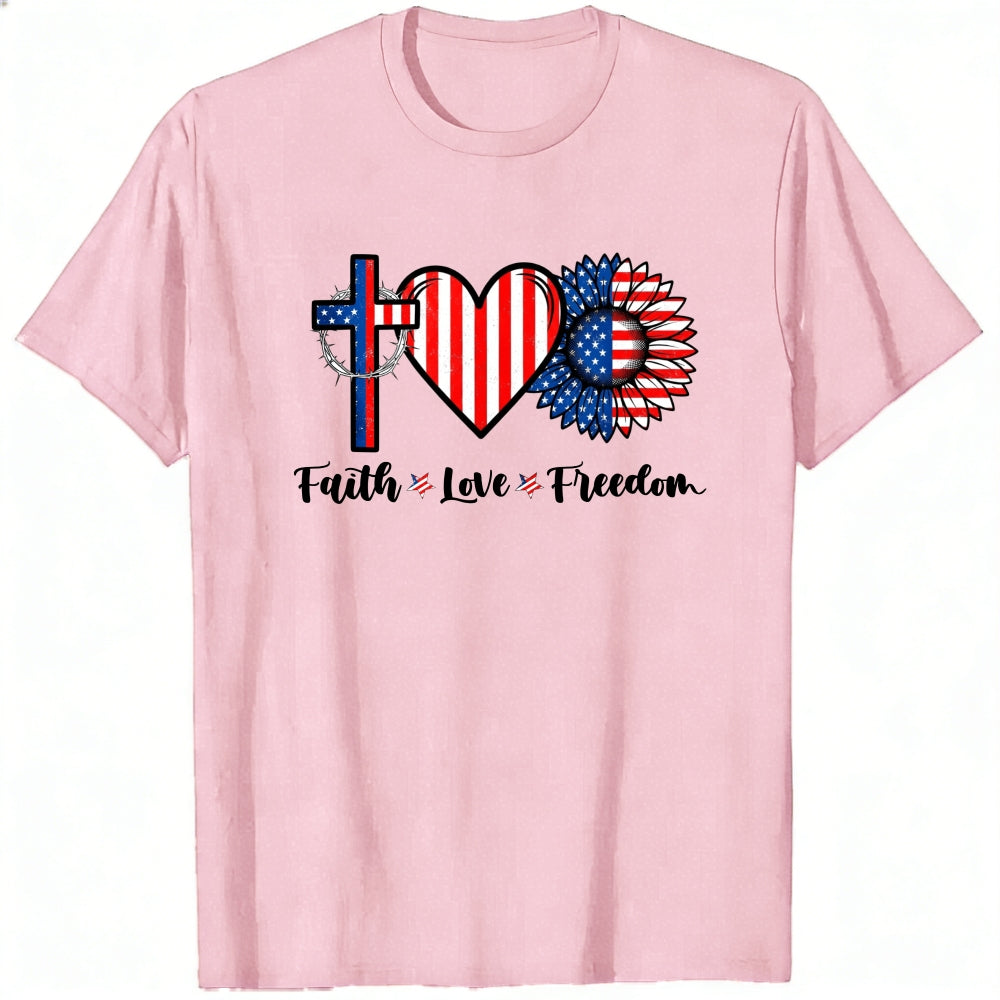 Patriotic Faith Love Freedom Classic T-Shirt