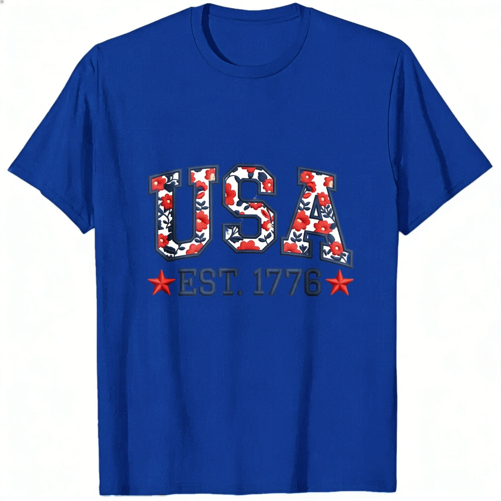 Patriotic Usa Flag Pattern Classic T-Shirt